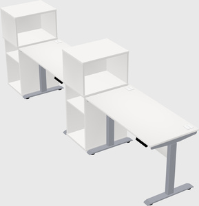 Single motor electric desk w/cabinet