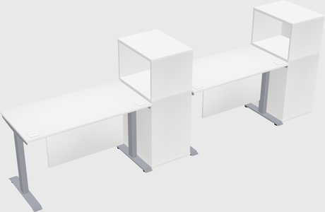 Single motor electric desk w/cabinet