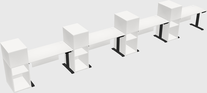 Single motor electric desk w/cabinet