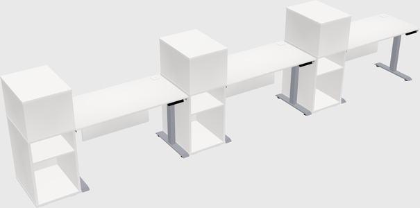 Single motor electric desk w/cabinet