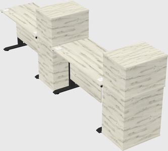 Single motor electric desk w/cabinet