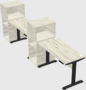 Single motor electric desk w/cabinet