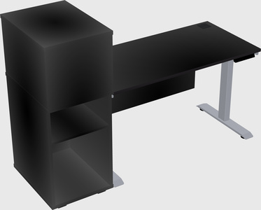 Single motor electric desk w/cabinet