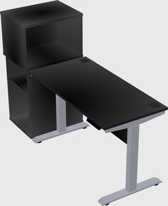 Single motor electric desk w/cabinet