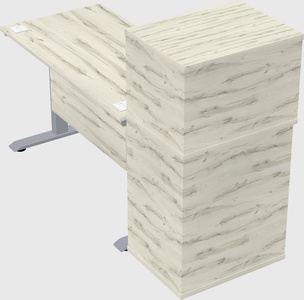 Single motor electric desk w/cabinet