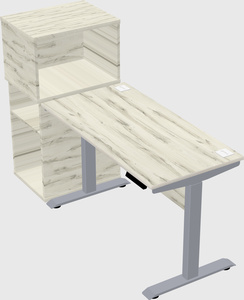 Single motor electric desk w/cabinet