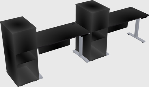 Single motor electric desk w/cabinet