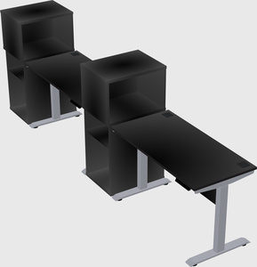 Single motor electric desk w/cabinet