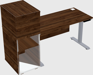 Single motor electric desk w/cabinet