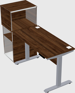 Single motor electric desk w/cabinet