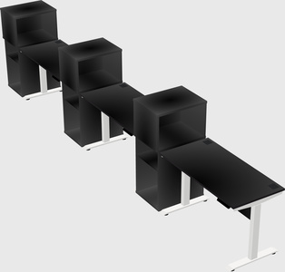 Single motor electric desk w/cabinet