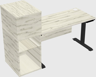 Single motor electric desk w/cabinet