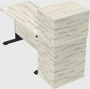 Single motor electric desk w/cabinet