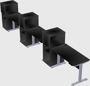 Single motor electric desk w/cabinet