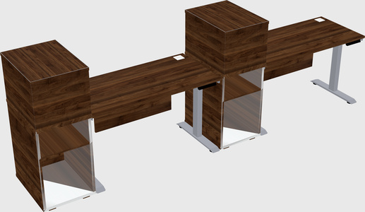 Single motor electric desk w/cabinet