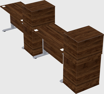 Single motor electric desk w/cabinet