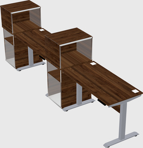 Single motor electric desk w/cabinet