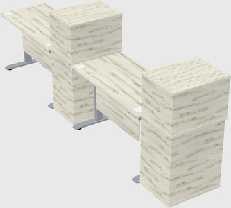 Single motor electric desk w/cabinet