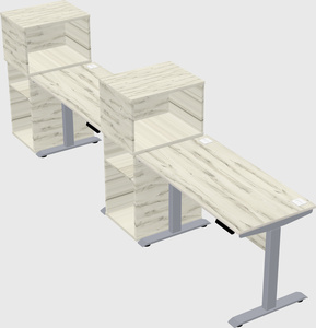 Single motor electric desk w/cabinet