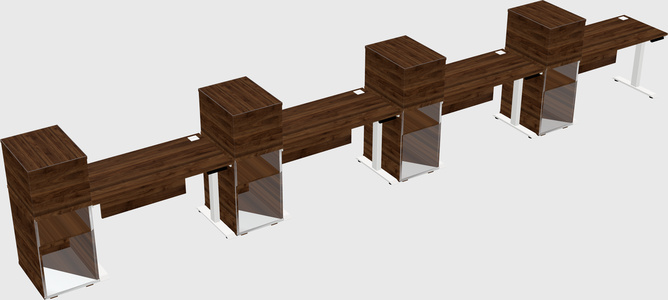 Single motor electric desk w/cabinet