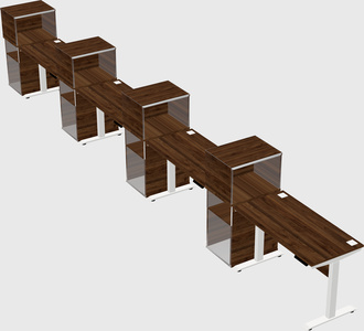 Single motor electric desk w/cabinet