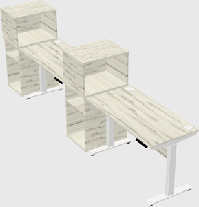 Single motor electric desk w/cabinet