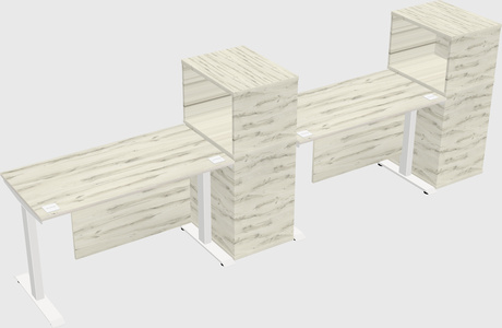 Single motor electric desk w/cabinet