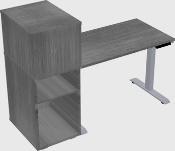 Single motor electric desk w/cabinet