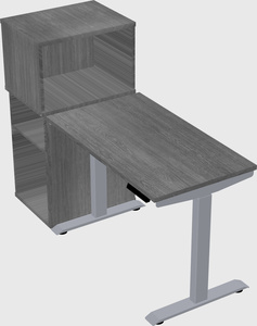 Single motor electric desk w/cabinet