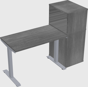 Single motor electric desk w/cabinet