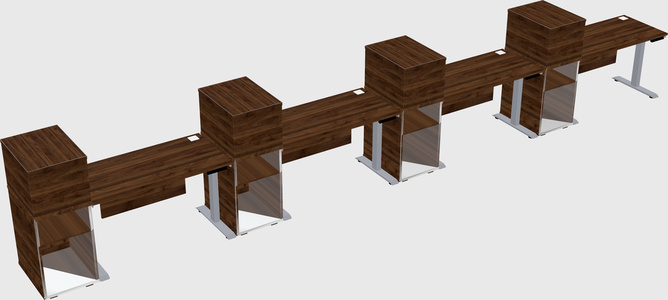 Single motor electric desk w/cabinet