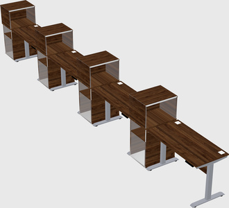 Single motor electric desk w/cabinet