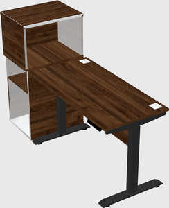 Single motor electric desk w/cabinet