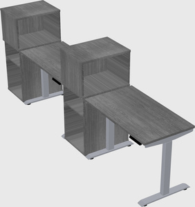 Single motor electric desk w/cabinet