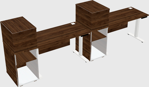Single motor electric desk w/cabinet
