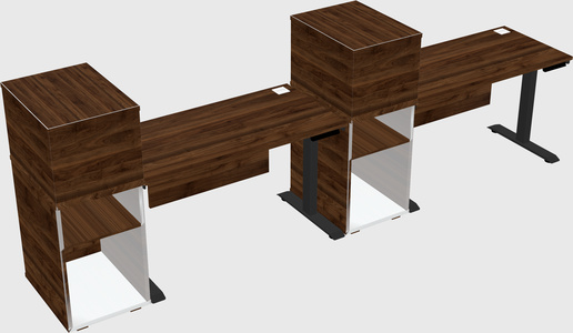 Single motor electric desk w/cabinet