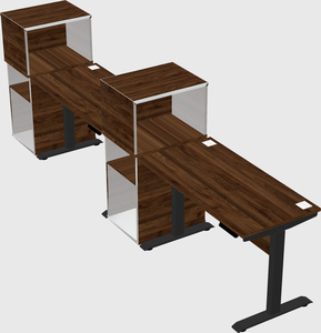 Single motor electric desk w/cabinet