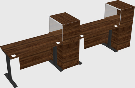 Single motor electric desk w/cabinet