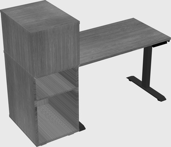 Single motor electric desk w/cabinet
