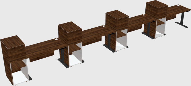 Single motor electric desk w/cabinet