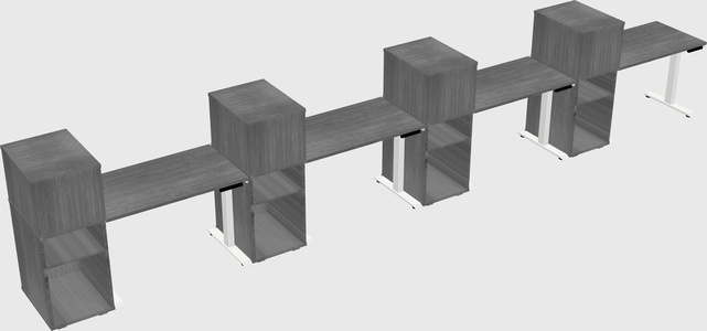 Single Motor Electric Desk W/cabinet