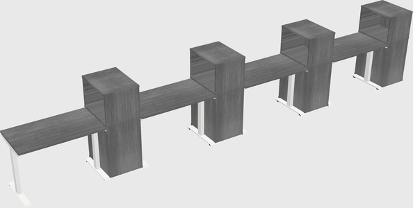 Single motor electric desk w/cabinet