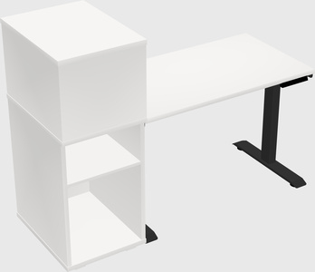 Single motor electric desk w/cabinet