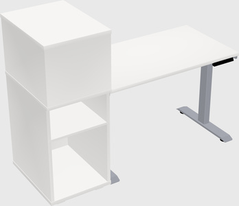 Single motor electric desk w/cabinet