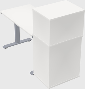 Single motor electric desk w/cabinet
