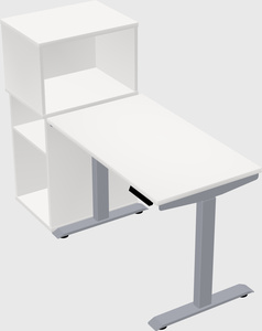 Single motor electric desk w/cabinet