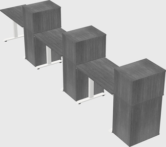 Single motor electric desk w/cabinet