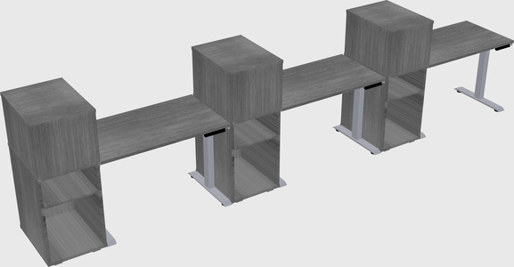 Single motor electric desk w/cabinet