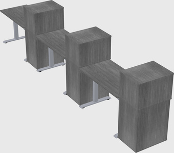 Single motor electric desk w/cabinet