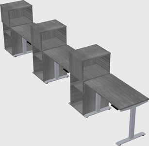 Single motor electric desk w/cabinet